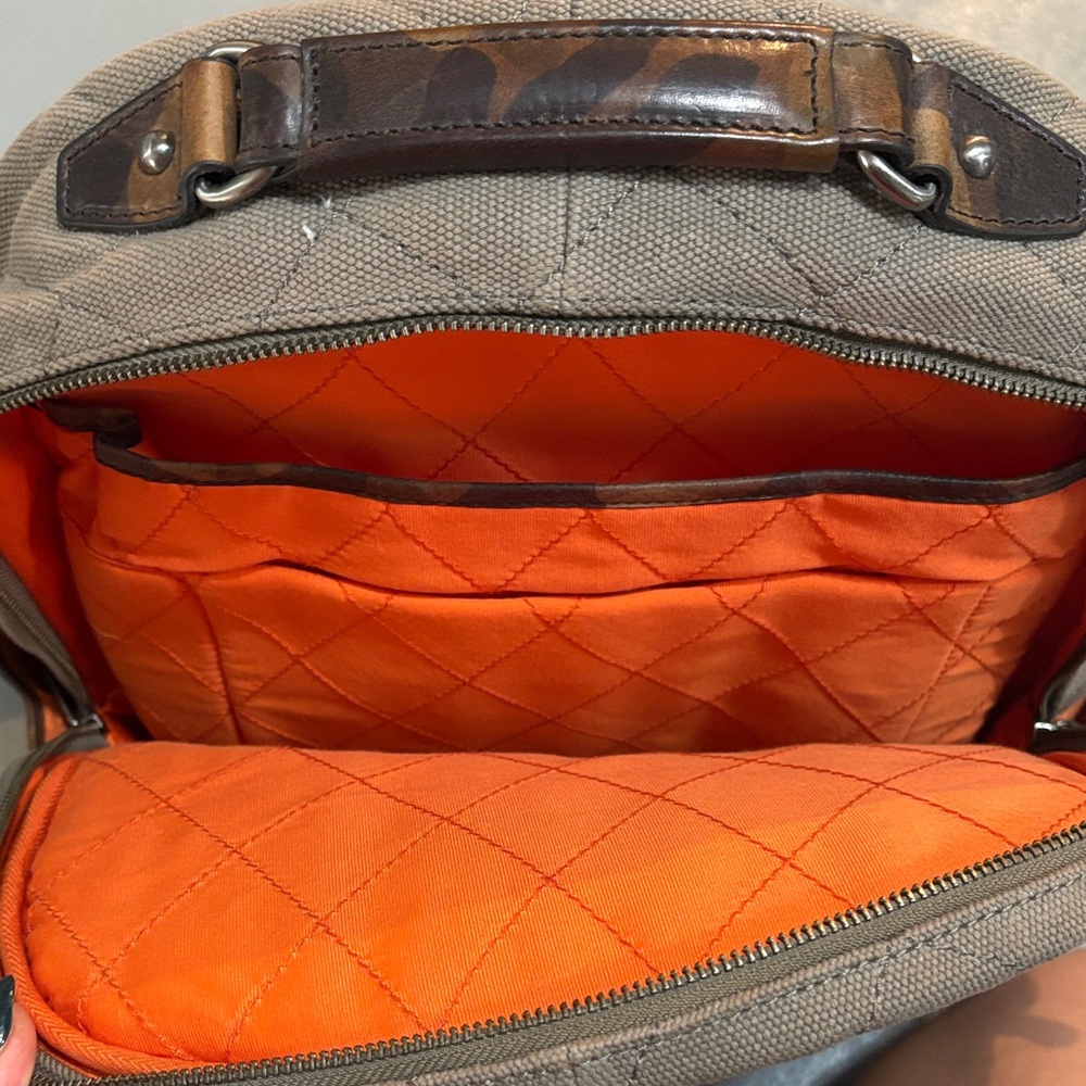 Brand new- Martin Dingman Quilted Tan and Brown Backpack - Picture 4 of 6